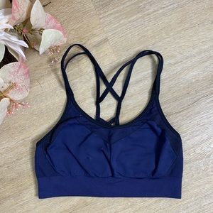 Dark Navy and Black Sports Bra